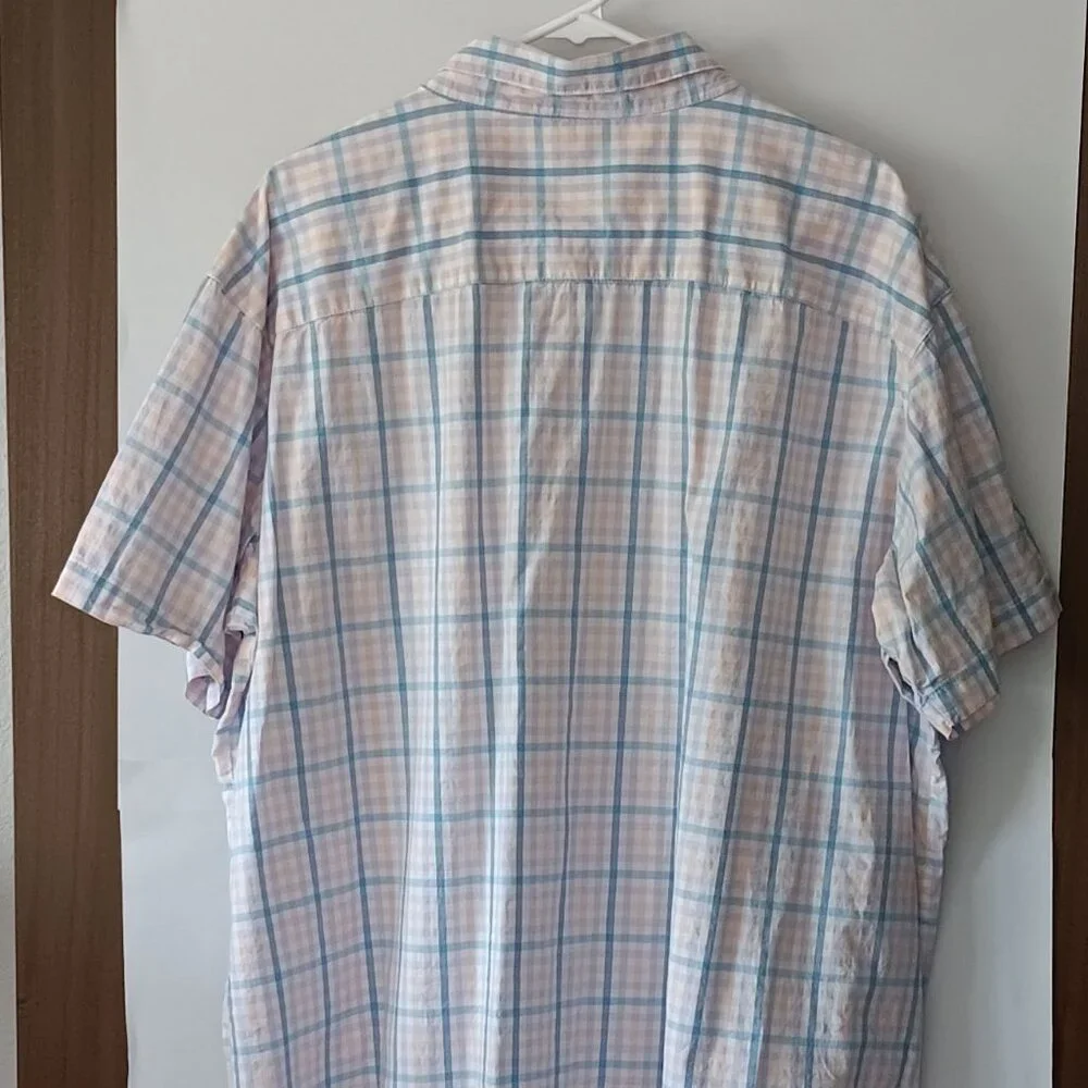 COLUMBIA Pastel Plaid Short Sleeved Button Down Shirt Size XXL - Picture 5 of 8